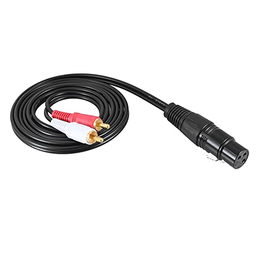 Naroote XLR-Cinch-Splitterkabel für DJ-Controller, 1,5 M Y-Kabel für Mischpulte, Sauerstofffreier Kupferleiter, Schwarz