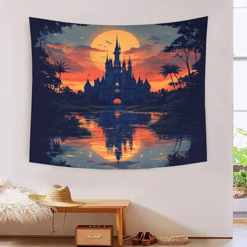 Poster tapisserie murale château 3D couverture murale imprimée en tissu décoration chambre