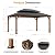Modern Shade The Horizon Hardtop Gazebo 12' x 16' with 4 LED Lights & Galvanized Steel Double Roof, Permanent Outdoor Gazebo with Decor Hooks, Mosquito Netting, Durable All-Weather, Wood-Looking