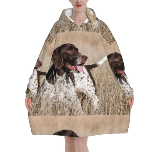Sweat à capuche couverture Braque allemand en flanelle unisexe à poches