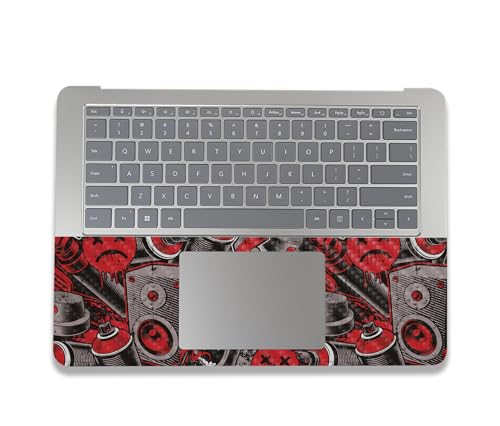 Image of MightySkins Carbon Fiber Skin Compatible with Microsoft Surface Laptop Studio 2 (2023) Full Wrap Kit - Red Hip Hop | Protective, Durable Textured Carbon Fiber Finish | Easy to Apply | Made in The USA