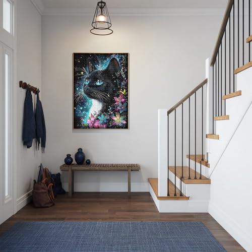 Rompecabezas de Gato para Adultos 1000 Piezas, Larkipuzz Rompecabezas Difícil de Gatito con Tema Floral y Animal de Arte como Decoración de Pared miniatura 7