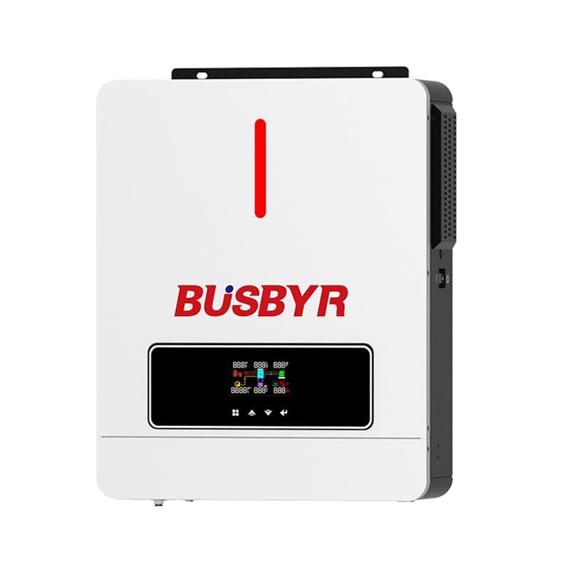 3600W Hybrid Solar Inverter All-in-One, 24V to 110V/120V Pure Sine Wave with 120A MPPT Controller, 98% Efficiency, Off-Grid Home RV Backup by Busbyr