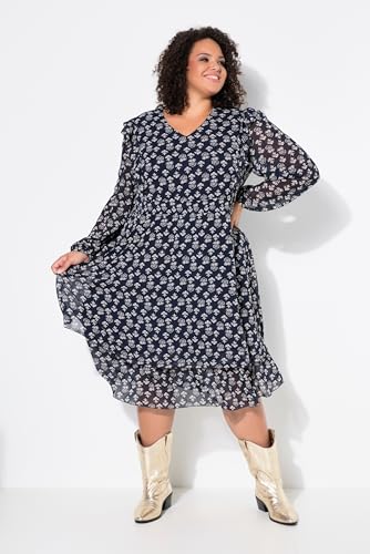 Robe doublée avec ruchés col V : le vêtement fluide qui ne marque pas la taille - 4