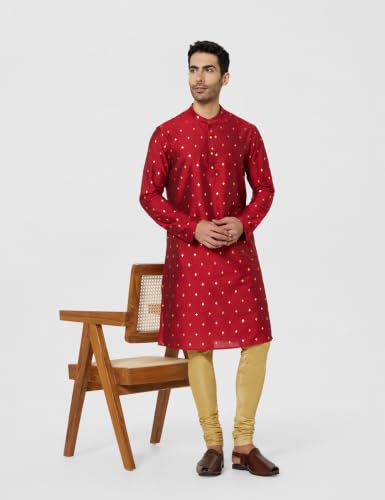 Image of Amazon Brand - Symbol Men Festive Printed Long Kurta (Regular Fit)