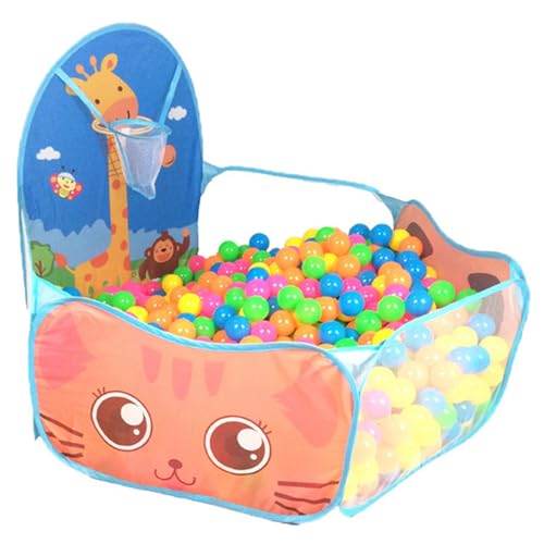 Cndiyald Pit de Bola de Bola Infantil Pozo de Bola de Espuma Plegable con aro de Baloncesto Pit de Pelota Resistente a la lágrima para niños pequeños, Bolas no Incluidas, Foam Ball Pit