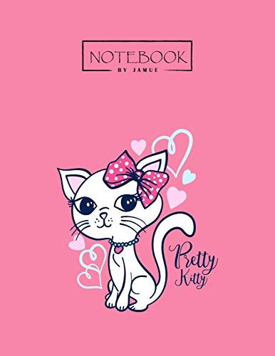 Notebook: Pretty kitty pink cover and Lined pages, Extra large (8.5 x 11) inches, 110 pages, White paper (Pretty kitty pink notebook)