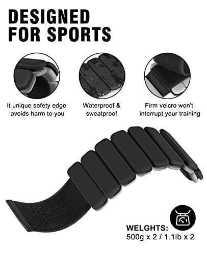 Wearable Wrist & Ankle Weights - For Women Men, Total 2 Lb Adjustable Arm Weights Set, Weight Loss Bracelet, For Walking, Jogging, Travel, Yoga, Gym, Homeworking Out, Strength Training #TOP4