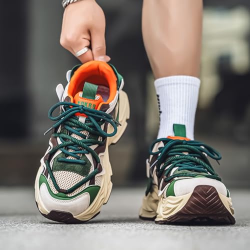 Men's Fashion Breathable Mesh Platform Chunky Lace Up Sneakers Casual Running Tennis Workout Sport Work Trendy Athletic Walking Driving Shoes4