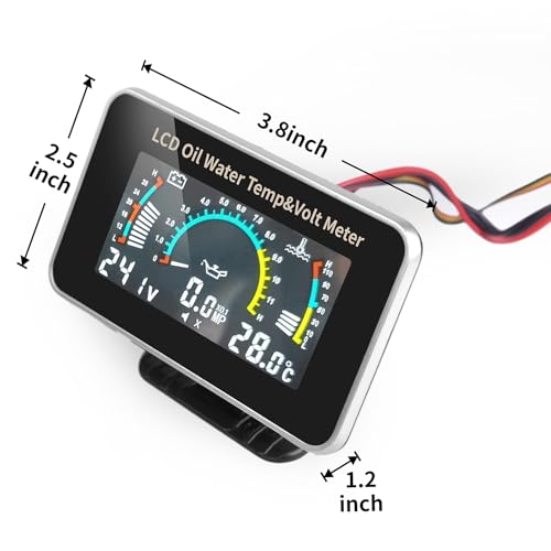 Zhsymx GAUGE-03-LZQ 3-In-1 Auto Car Lcd Meter Digital Oil Pressure Voltage Water Temperature Gauge Universal Instrument 9-36V thumb #3