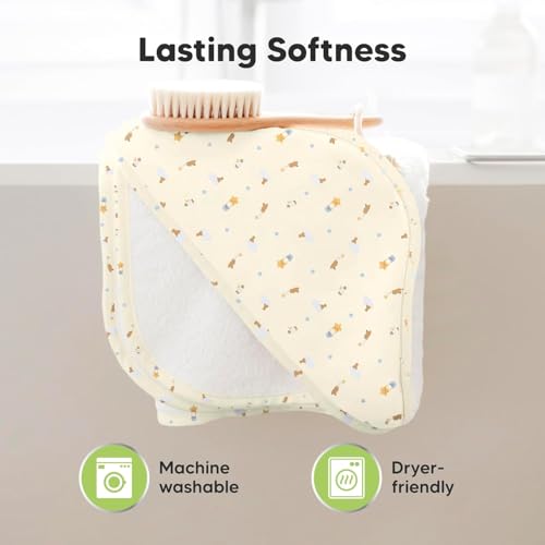 Image of KeaBabies Hooded Baby Towel for Newborn, Baby Bath Towels (Dreamers, 35x35)