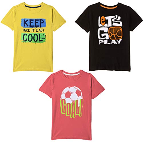 Image of Real Basics Boy's Regular Tshirt(Pack of 3)