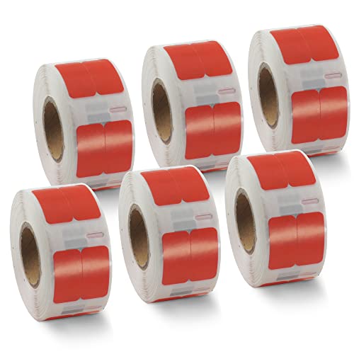 BETCKEY, 6 Rolls Red Small Multi-Purpose Labels Compatible with DYMO 11353(S0722530), 13mm x 25mm
