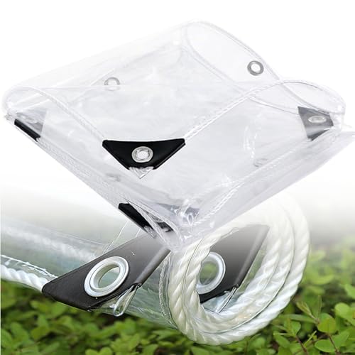 Lona impermeable exterior transparente de PVC 0.35mm con ojales metálicos 2