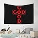 Funny Patio Decor God Is Good All Time Tapestry Cave Man Bar Sports Bar Decor(100X150CM)
