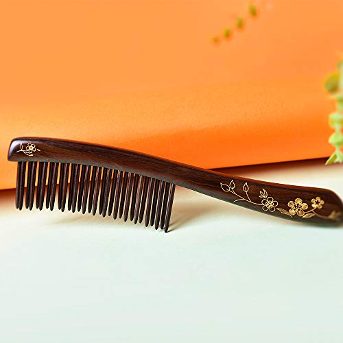 Peine de madera con dientes anchos para cabello rizado miniatura 5