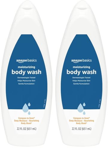 Image of Amazon Basics Moisturizing Body Wash, Fresh Scent, Deep Moisture, Nourishing, Dermatologist Tested, 22 fl oz (Pack of 2)