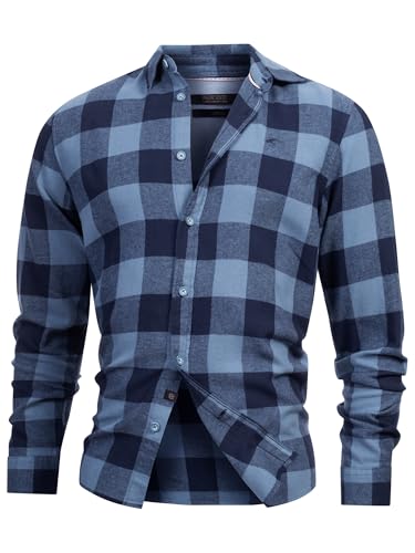 Indicode Herren INGilman Hemd kariert mit Kent-Kragen aus Baumwollmischung...