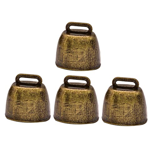 Cabilock 4Pcs Bronze Metal Cattle Bells Theft Sheep Bell Ornament for Farming Hanging Decor Craftsmanship for Animal Sound Tracking and Decoration