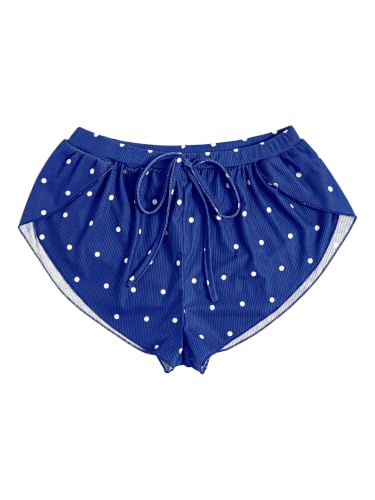 Image of MakeMeChic Women's Pajama Bottoms Floral Print Tie Front Micro Short Side Slit Summer Lounge Shorts