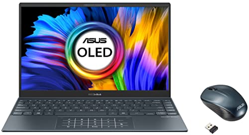 Image of ASUS Zenbook 13 OLED, 13.3-inch (33.78 cms) FHD OLED, Intel Core i7-1165G7 11th Gen, Thin and Light Laptop, UX325EA-KG722WS WT200 Wireless Mouse, Blue