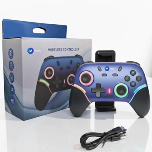 Image of GAMENOPHOBIA Play X9 Wireless Bluetooth Gaming Controller | Dual Vibration, 6-Axis Gyroscope, RGB LED Gamepad | 800mAh Rechargeable Battery | Compatible with Android, iOS, Windows PC, PS3, PS4 & Switch
