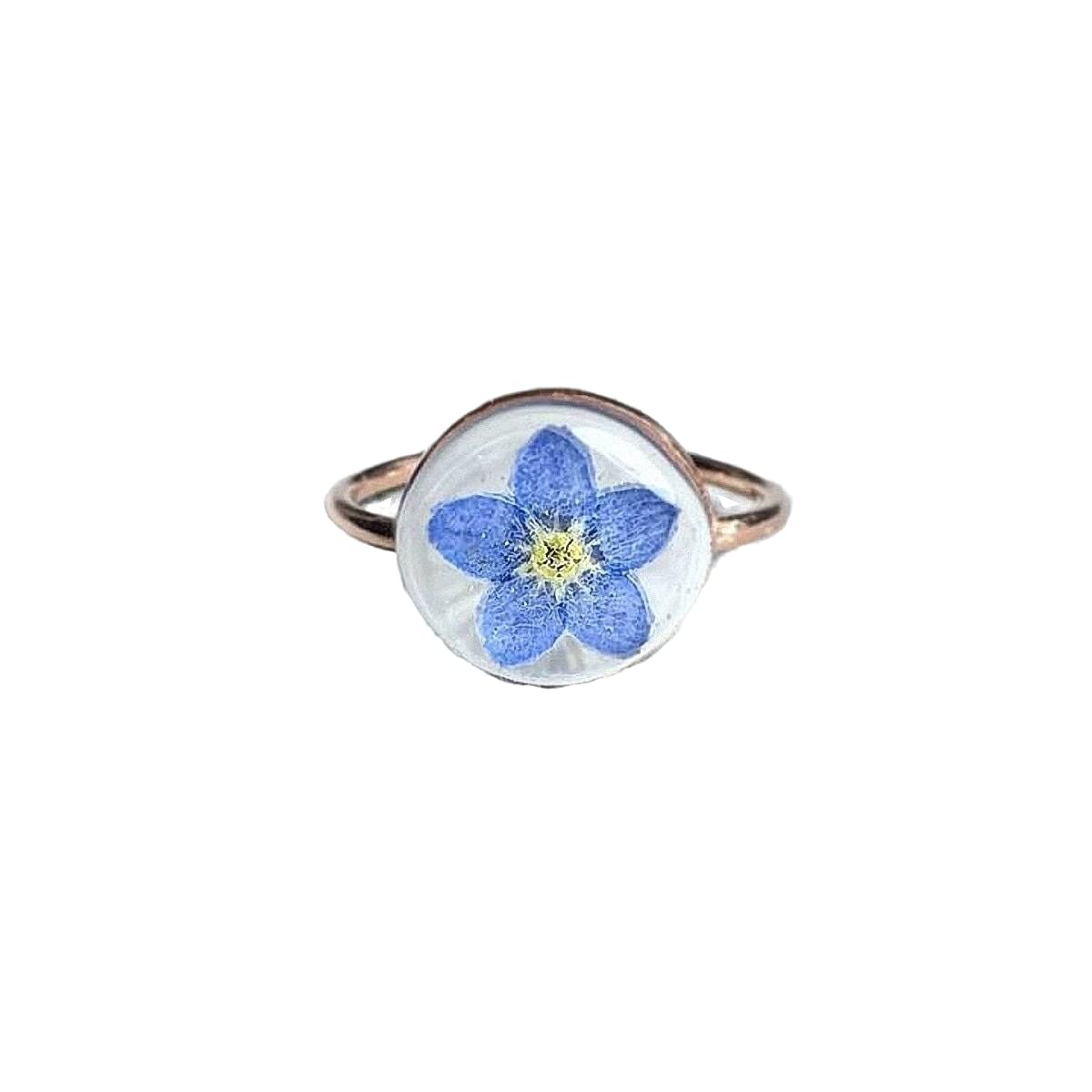 Real Flower Jewelry Remember Me Blossom Resin Ring Design Rose Silver