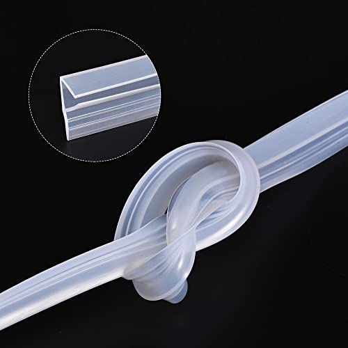 Uxcell Frameless Glass Shower Door Sweep, 59.06" Long, For 1/2"(12Mm) Glass, F-Type Door Bottom Side Seal Strip #TOP2