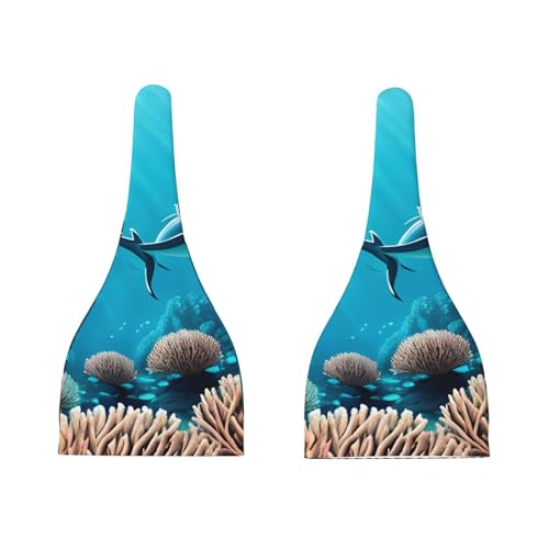 Newborn Baby Hat, Deep Sea Whales Print Soft Top Knot Beanie Cap, Cute Baby Headwear for 0-6 Months Black3