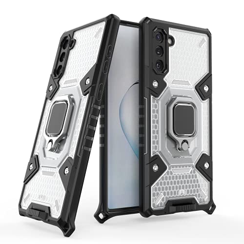 Image of TPU Tough Armor Bumper Back Case Cover For Samsung Galaxy Note 10|Ring Holder & Kickstand In-Built|360 Degree Protection Back Case Cover For Samsung Galaxy Note 10 (Transparent)