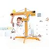 41namaynwal - Award Winning Hape Playscapes Crane Lift Playset Yellow, L: 17.8, W: 16.5, H: 21.2 inch,unisex-children
