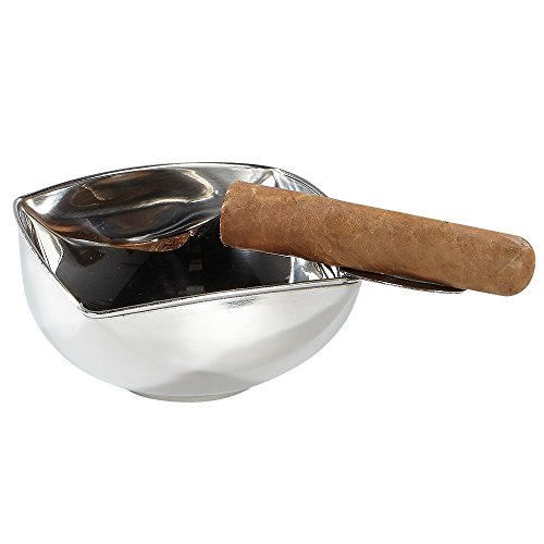Ashtray Square Stirrup 4-Inch Stainless Steel Ash Tray, Unbreakable Cigar, Single
