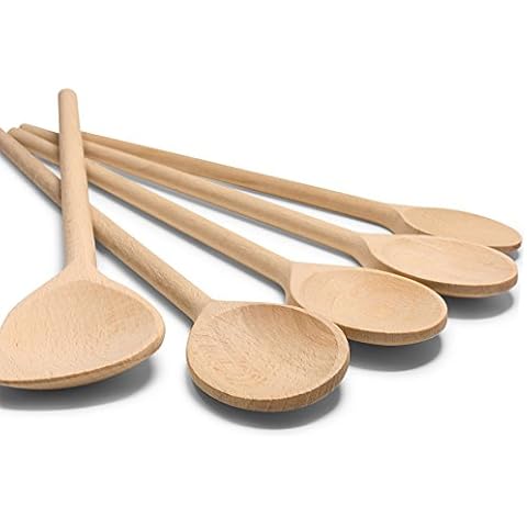 RSW24® 5-tlg Kochlöffel-Set | 25-35cm Länge | Buchenholz | Holzlöffel | Verschiedene Größen | Made in Germany Cover