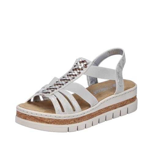 Sandales compensées Femme Rieker V4918 chaussures été confortables talon moyen