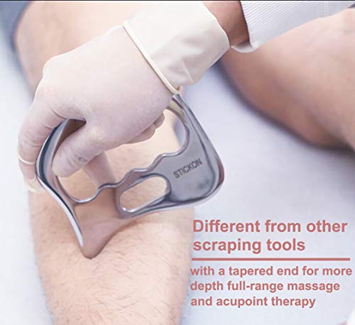 Image of Stainless Steel Gua Sha Scraping Massage Tool - STICKON IASTM Tools Great Soft Tissue Mobilization Tool (K Shape)