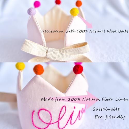 Personalized Hand Embroidered Crown for Baby and Kid Birthdays, Custom Baby Birthday Hat, Fit All Ages3