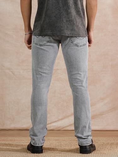 Image of WROGN Men's Stretch Cotton Jeans | Solid | Slim Fit