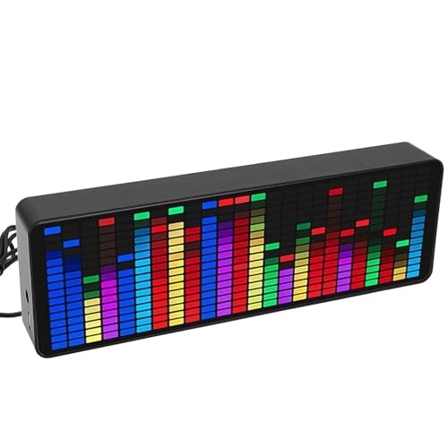RGB Audio Visualizer Spectrum Analyzer for Sunlight Alarm Clock 384 RGB Colorful 1624 Segment Rhythm Light Level Voice Sensor Clock Display 20 Dynamic 7 Color Effect Gifts for Music Lovers