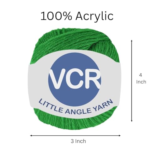 Image of VCR 4 Ply Green Little Angle Yarn, 25 Grams, 92 Meters Length, 100% Acrylic Soft Baby Knitting Yarn for Crochet, Newborn Sweaters, Soft Baby Socks, Mittens and Leggings, Pack of 1