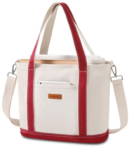 Image of Aveniee Canvas Tote Bag for Women, Crossbody Purse with Zipper, Adjustable Shoulder Strap Handbags