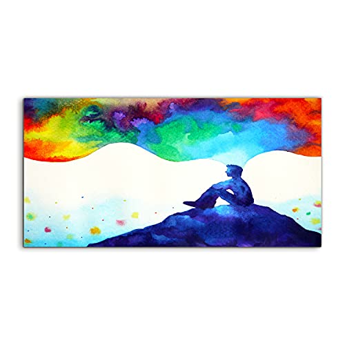 Image sur verre 120x60cm Coloray pour salon tableau abstraction watercolors
