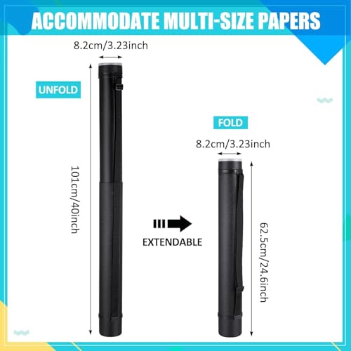 Image of Henoyso 1 Pcs Extendable Poster Tubes Bulk with Strap Blueprint Holder & Carrying Case for Maps, Documents, Artworks, Banners (L)