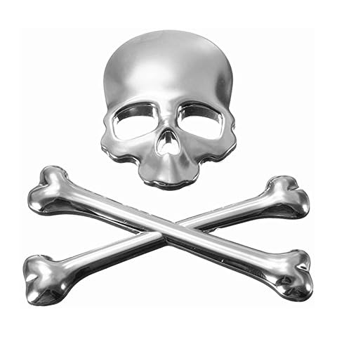 G&S 3D Skull Metal Skeleton Emblem Sticker Cover
