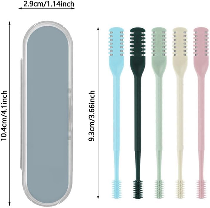 2024 New Double Sided Nose Hair Knife, 2-in-1 Nasal Hair Cutter, Nostril Hair Remover Tool, Portable Manual 360° Rotating Nose Hair Trimmer with Ear Picker for Women Men (3Pcs)