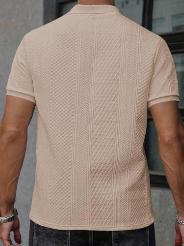 Image of GRECIILOOKS Textured Polo T-Shirt for Men | Premium Lycra Jacquard Collared Cotton Blend Polo | Smart Casual & Formal t Shirt for Men | Stylish t Shirt for Mens for Office, Party & Everyday