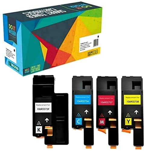 Do it Wiser Remanufactured Toner Cartridge Replacement for Xerox WorkCentre 6027 6025 Phaser 6022 6020 (1 Black 106R02759 1 Cyan 106R02756 1 Magenta 106R02757 1 Yellow 106R02758) 4Pack