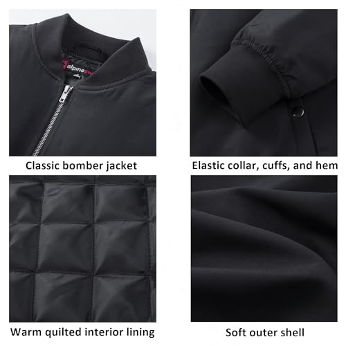 Alpine Swiss Damon Mens Bomber Jacket Warm Quilted Flight Jacket with Pockets Windbreaker Casual Layering Versatile Outerwear3