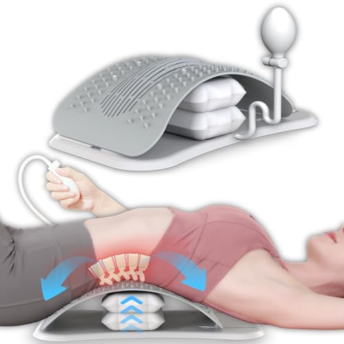 Inflatable Back Stretcher for Lower Back Pain Relief, Adjustable Lumbar Cracker Board W/Airbag, Back Cracking Traction Device, Back Popper