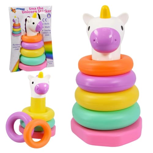 Image of The Magic Toy Shop Una The Unicorn Baby Stacking Rings with Rocking Base