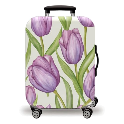 LNXSESN Funda Maleta Cabina Flor Verde Beige Funda Maleta Grande Elástico Fundas Maletas de Viaje Lavable Protector de Equipaje con Cremallera Fundas para Maletas para 29-32 Pulgadas